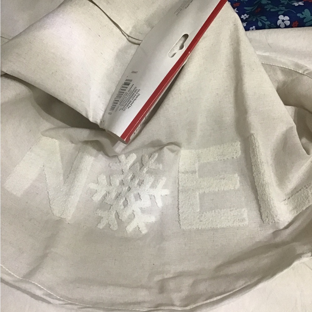 Holiday Noel Snowflake Christmas tree skirt